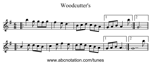 Woodcutter's - staff notation