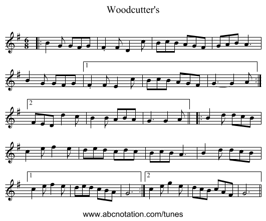 Woodcutter's - staff notation