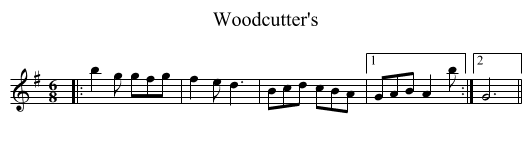 Woodcutter's - staff notation