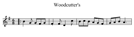 Woodcutter's - staff notation