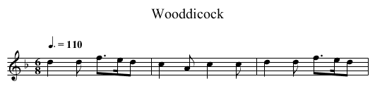 Wooddicock - staff notation