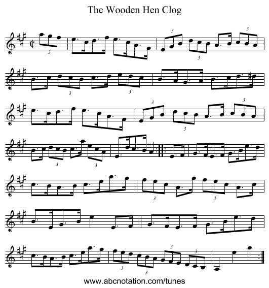 Wooden Hen Clog, The - staff notation