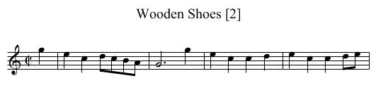 Wooden Shoes [2] - staff notation