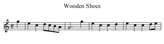 Wooden Shoes - staff notation