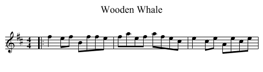 Wooden Whale - staff notation