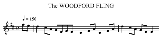 WOODFORD FLING, The - staff notation