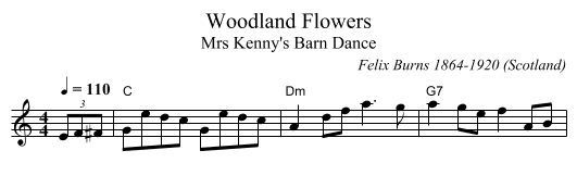 Woodland Flowers - staff notation