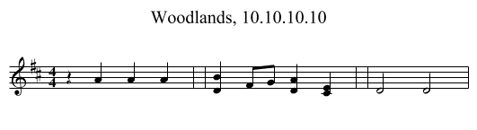 Woodlands, 10.10.10.10 - staff notation
