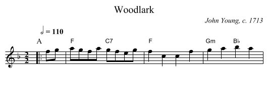 Woodlark - staff notation