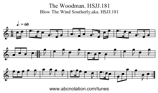 Woodman. HSJJ.181, The - staff notation