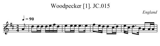 Woodpecker [1]. JC.015 - staff notation