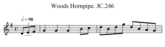 Woods Hornpipe. JC.246 - staff notation