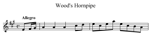 Wood's Hornpipe - staff notation