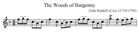 Woods of Bargenny, The - staff notation