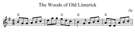 Woods of Old Limerick, The - staff notation