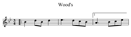 Wood's - staff notation