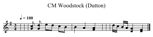 Woodstock (Dutton), CM - staff notation