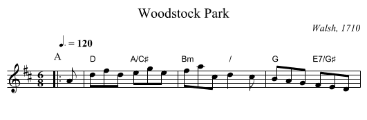 Woodstock Park - staff notation