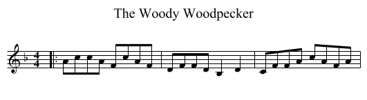 Woody Woodpecker, The  - staff notation