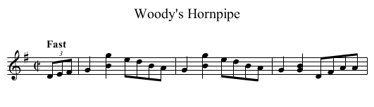 Woody's Hornpipe - staff notation