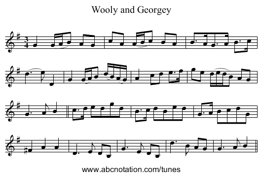 Wooly and Georgey - staff notation