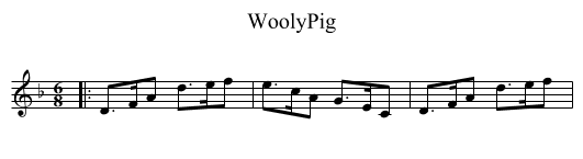 WoolyPig - staff notation