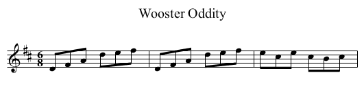 Wooster Oddity - staff notation