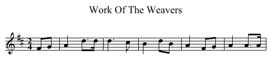 Work Of The Weavers - staff notation