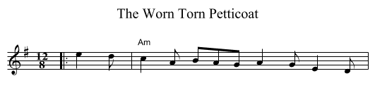 Worn Torn Petticoat, The  - staff notation