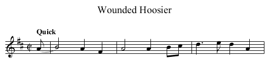 Wounded Hoosier - staff notation
