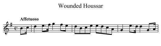 Wounded Houssar - staff notation