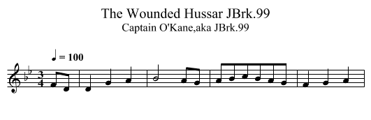 Wounded Hussar JBrk.99, The - staff notation