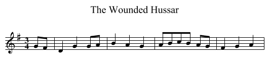 Wounded Hussar, The - staff notation
