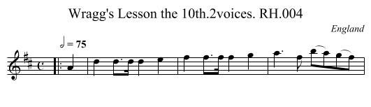 Wragg's Lesson the 10th.2voices. RH.004 - staff notation