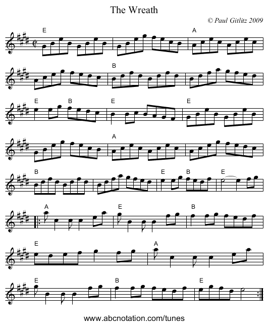 Wreath, The - staff notation