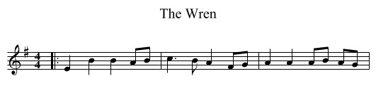 Wren, The  - staff notation