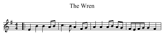 Wren, The  - staff notation