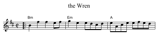 Wren, the  - staff notation