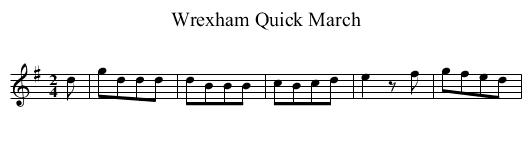 Wrexham Quick March - staff notation
