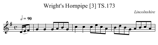 Wright's Hornpipe [3] TS.173 - staff notation