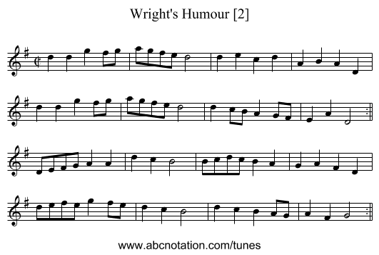 Wright's Humour [2] - staff notation