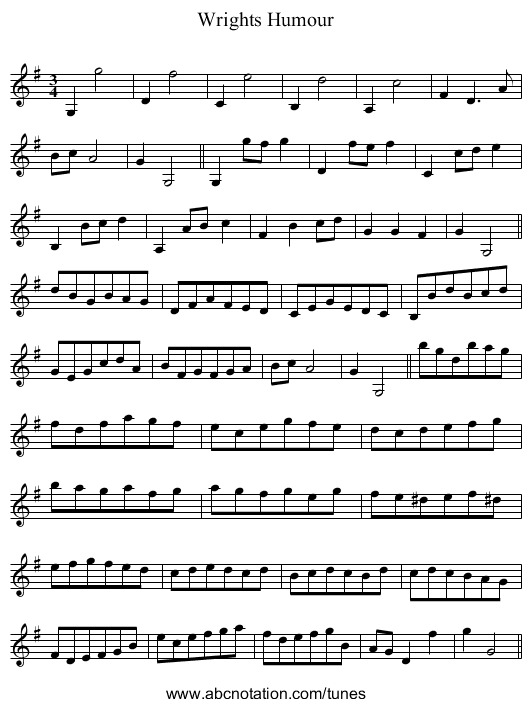 Wrights Humour - staff notation