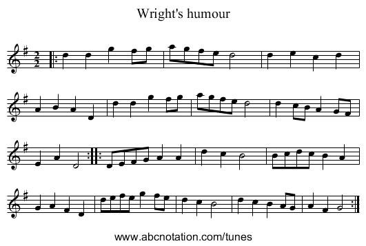 Wright's humour - staff notation
