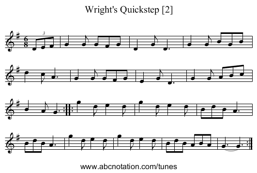 Wright's Quickstep [2] - staff notation