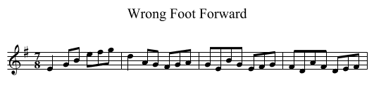Wrong Foot Forward - staff notation