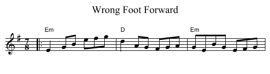Wrong Foot Forward - staff notation