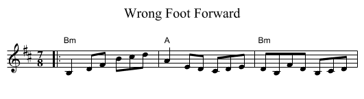 Wrong Foot Forward - staff notation