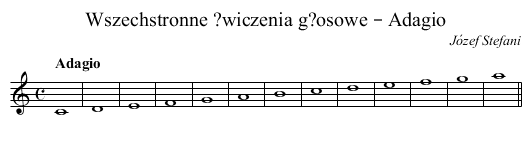 Wszechstronne ?wiczenia g?osowe – Adagio - staff notation