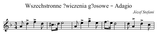 Wszechstronne ?wiczenia g?osowe – Adagio - staff notation