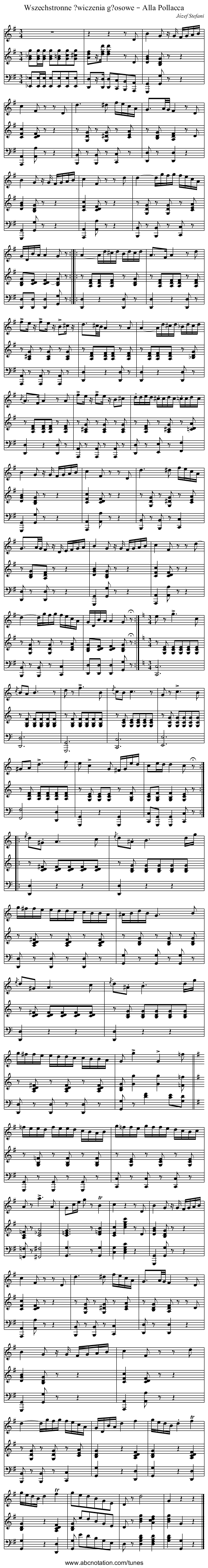 Wszechstronne ?wiczenia g?osowe – Alla Pollacca - staff notation